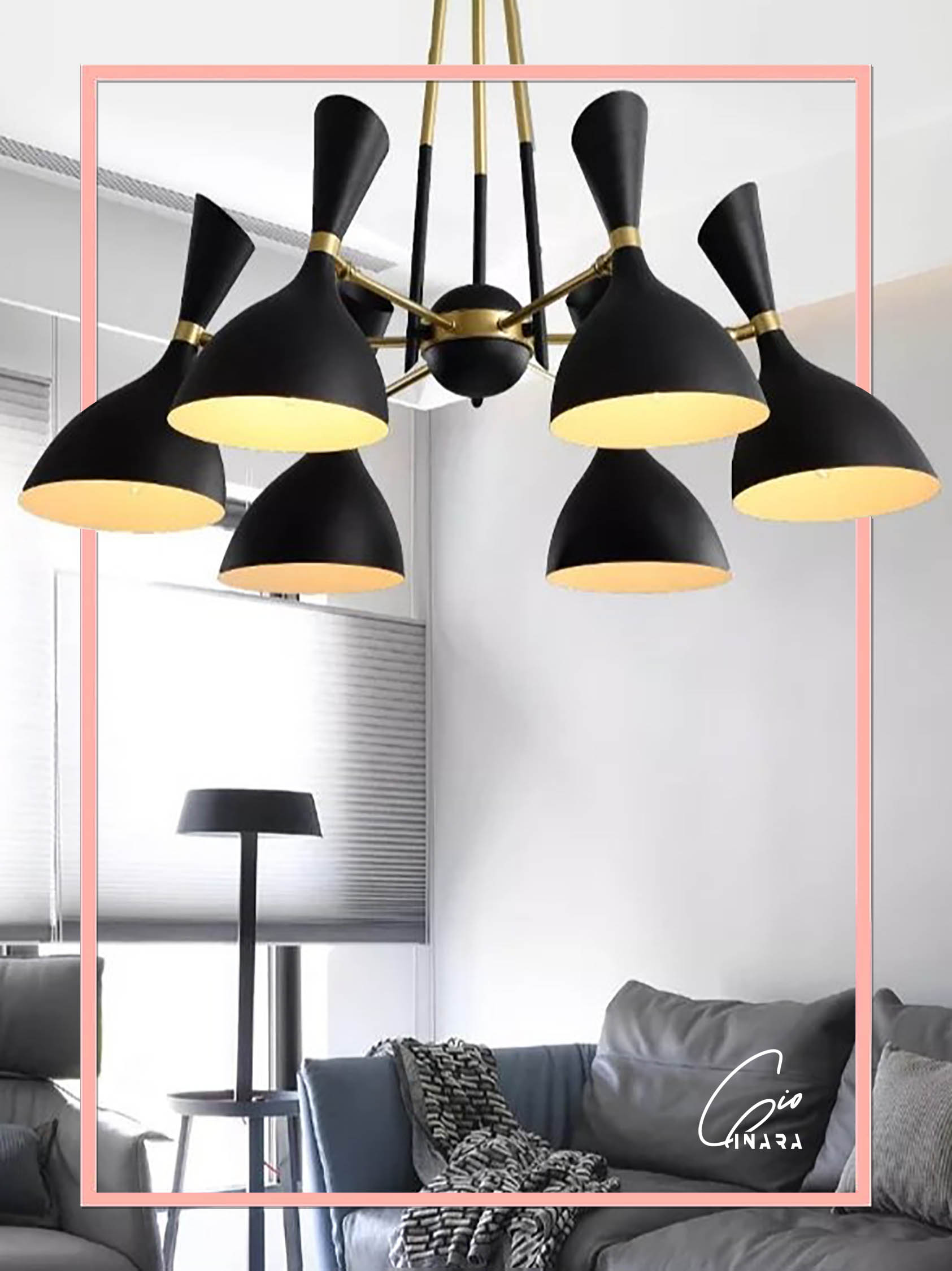 Modena cones chandelier (Black)