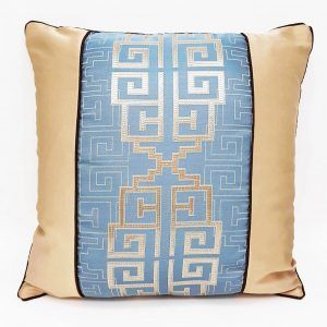 MIYAKI CHAMPAGNE AND BLUE CUSHION