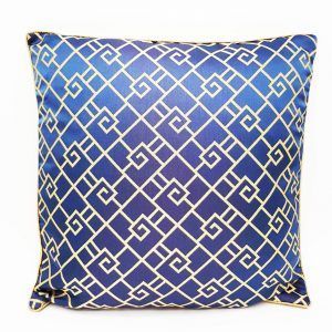 ROYAL BLUE MAZE SILK CUSHION