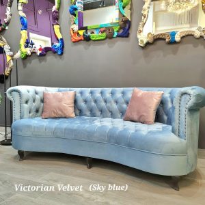 Victorian velvet sofa (Blue marine)