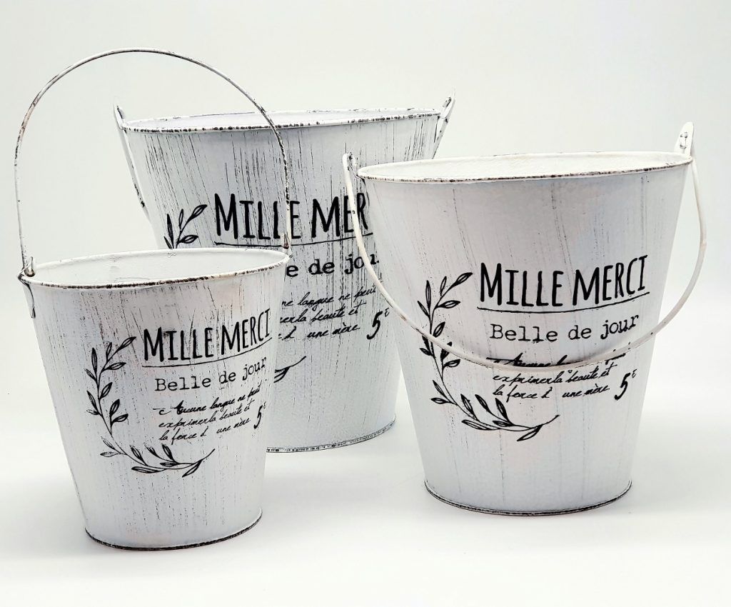 3 X Mille merci flower buckets (Set of 3) ثلاث قطع GOOD IDEAS ONLINE
