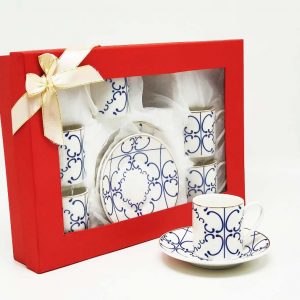 Turkish coffee set (WHITE/BLUE)