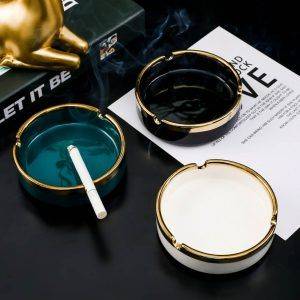 Round small ashtrays