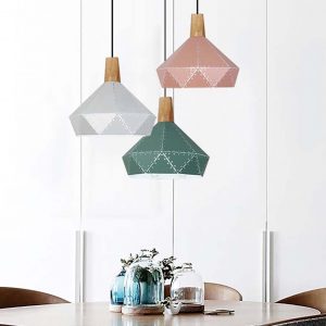 Stitched metal-wide Pendant light