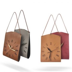 Perla Leather wall mounted  clock