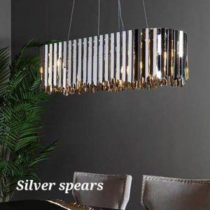 Silver spears chandelier (Long 110cm)