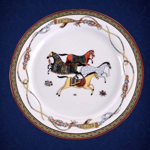 Hermes Cheval d'Orient 1 dining plates (set of 8)