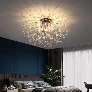 Dandelion Ceiling Mounted Chandelier Silver (70cm)