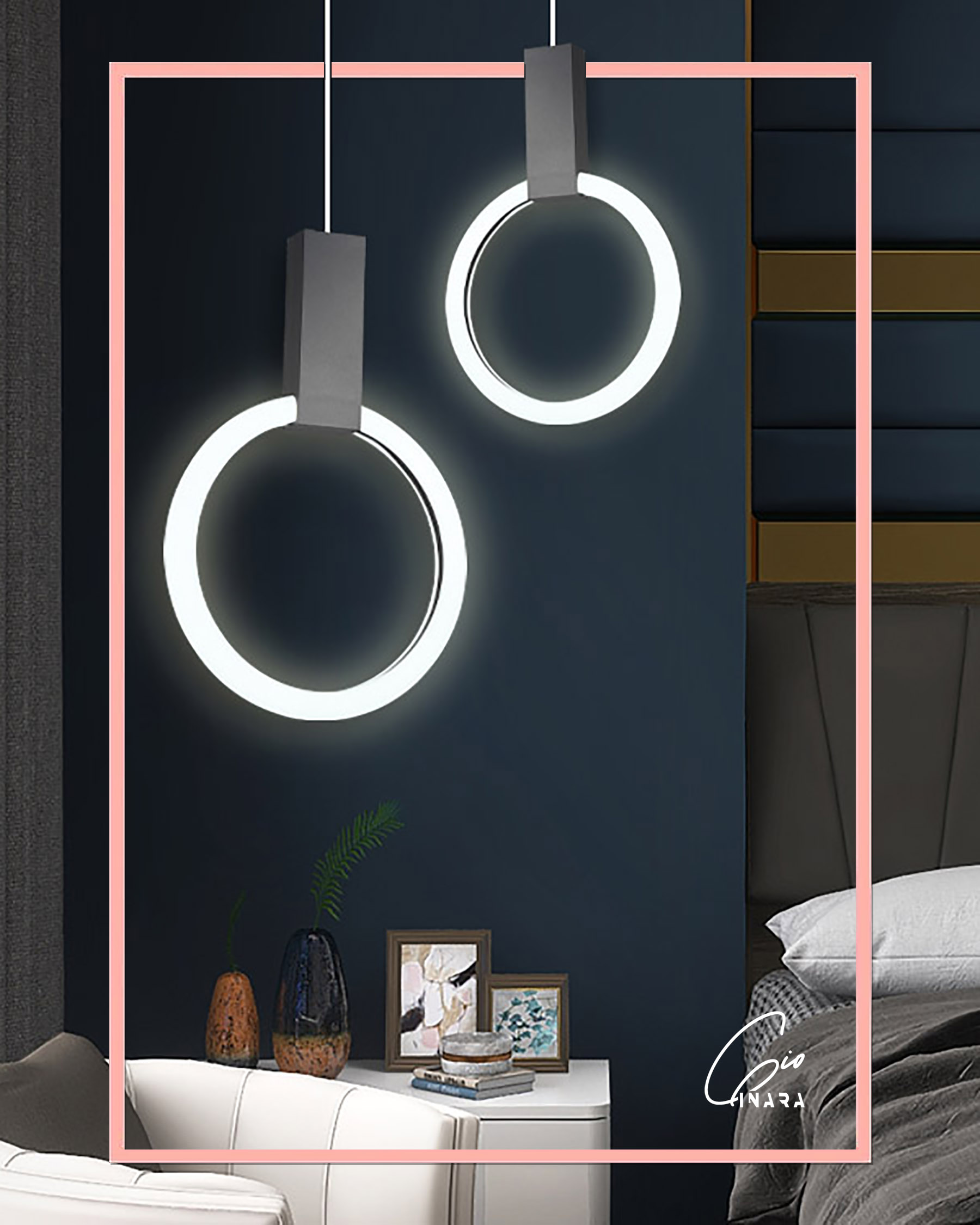 Angel Black Halos pendant light