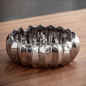 Glass Ashtray chrome silver