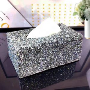 Glitter tisue box (silver)