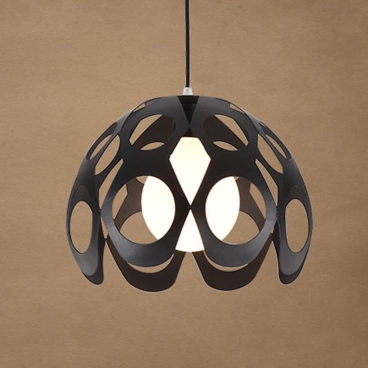 Moon crater Globe pendant light (Black)