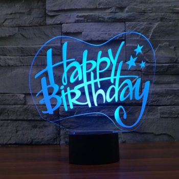 Happy birthday 3d illusion lamp